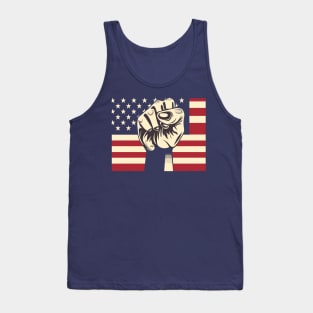 Black History US Flag Fist Tank Top